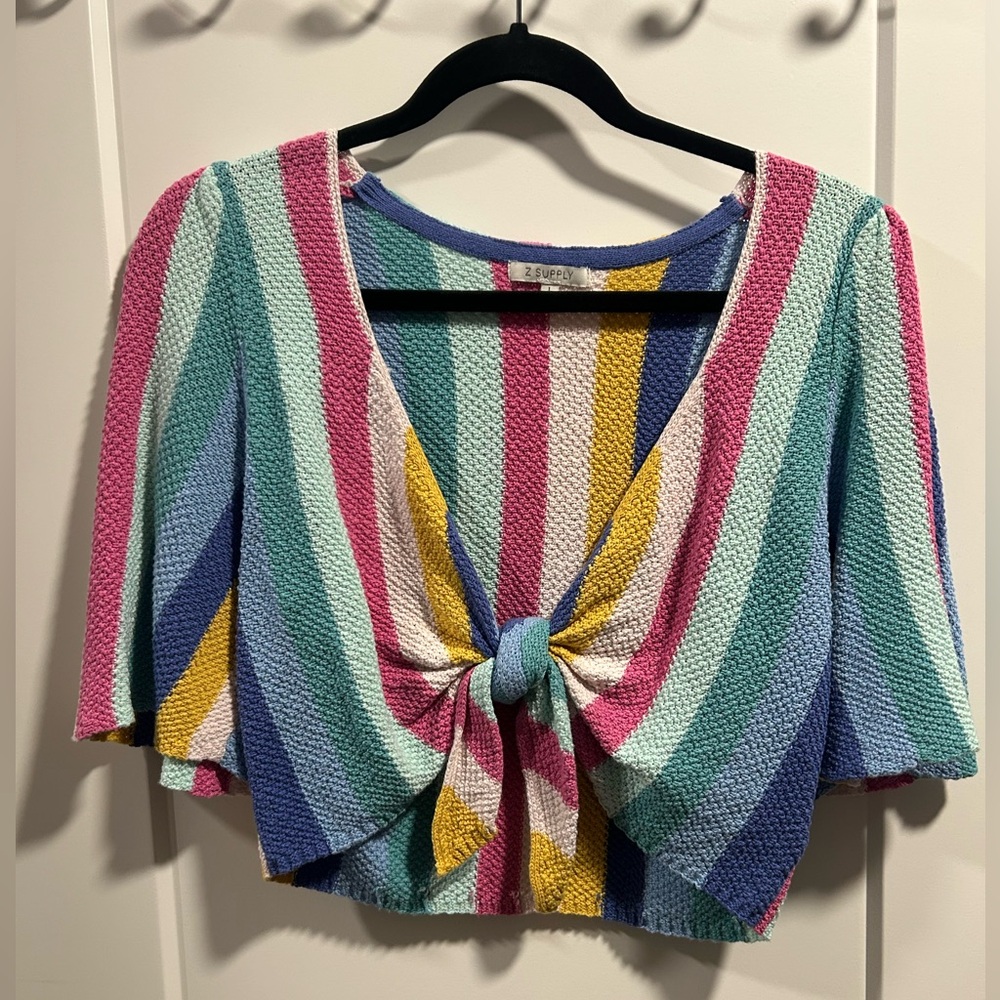 Z Supply Multicolor Striped Crop Top